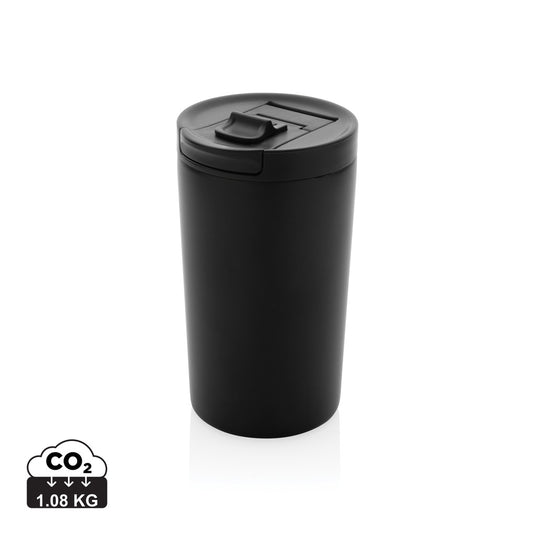 XD Collection RCS RSS double wall vacuum leakproof lock mug in black with a secure lid and sleek drinkware design.