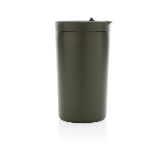 XD Collection RCS RSS double wall vacuum leakproof lock mug, orange drinkware with secure lid and insulated design.
