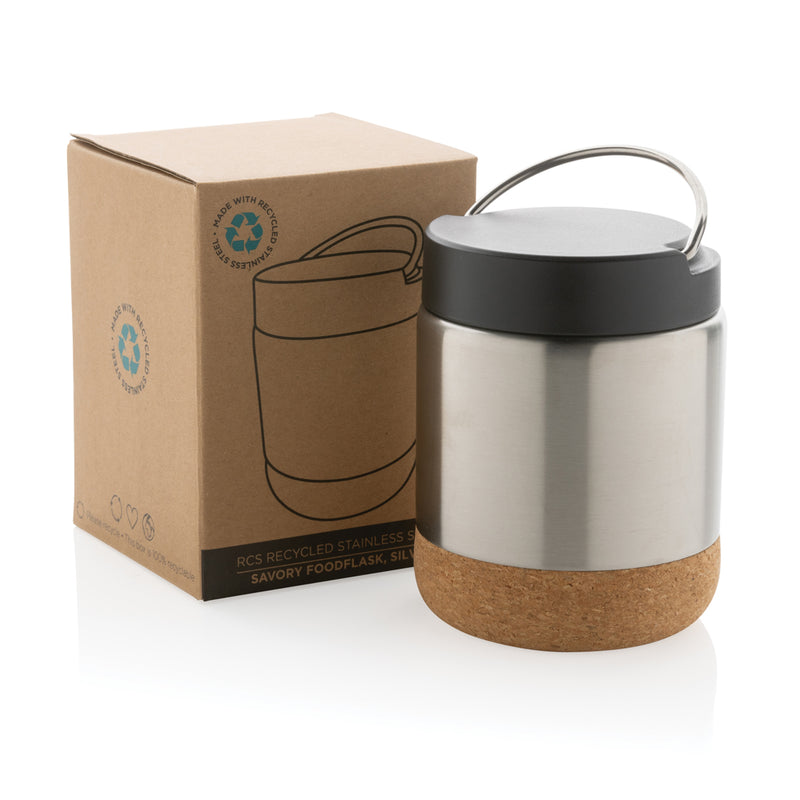 Load image into Gallery viewer, XD Collection stainless steel food flask, RCS certified recycled, durable, eco-friendly, with a sleek design for home and on-the-go use.
