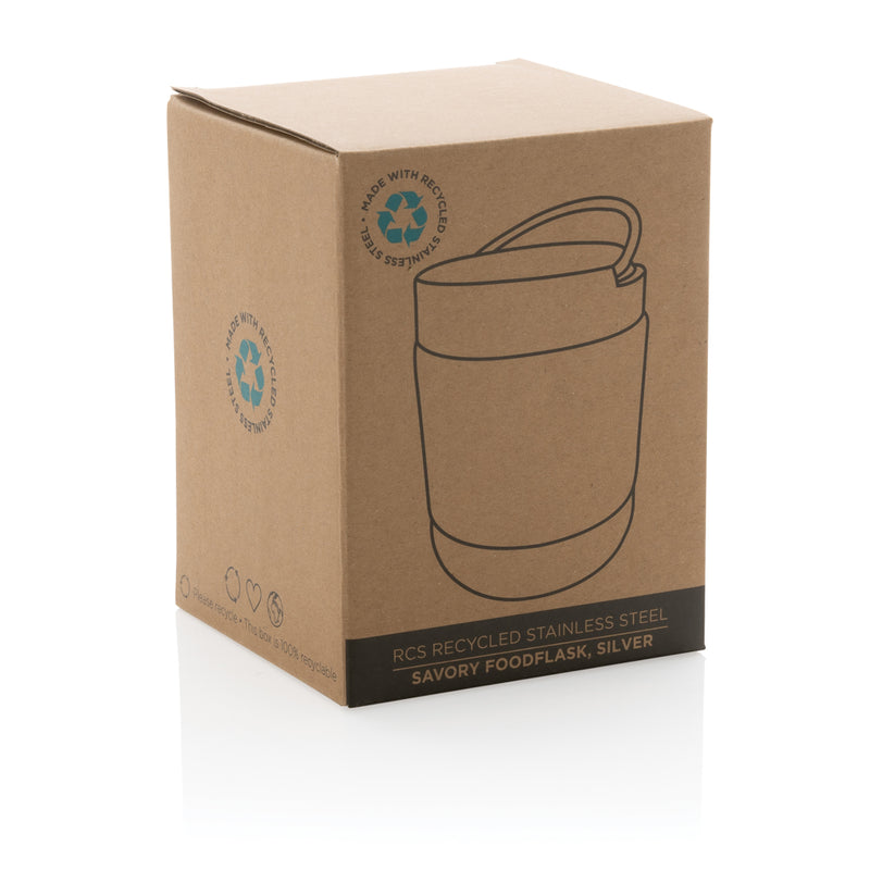 Load image into Gallery viewer, Stainless steel food flask from XD Collection, RCS certified recycled material, designed for home and outdoor use.
