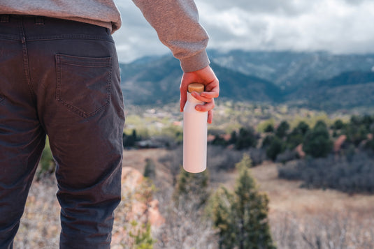 Gaia RCS certified recycled stainless steel vacuum bottle - Custom Wood Designs