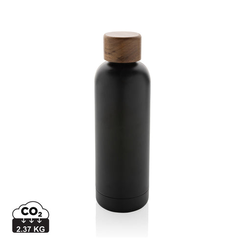 Wood RCS certified recycled stainless steel vacuum bottle - Custom Wood Designs