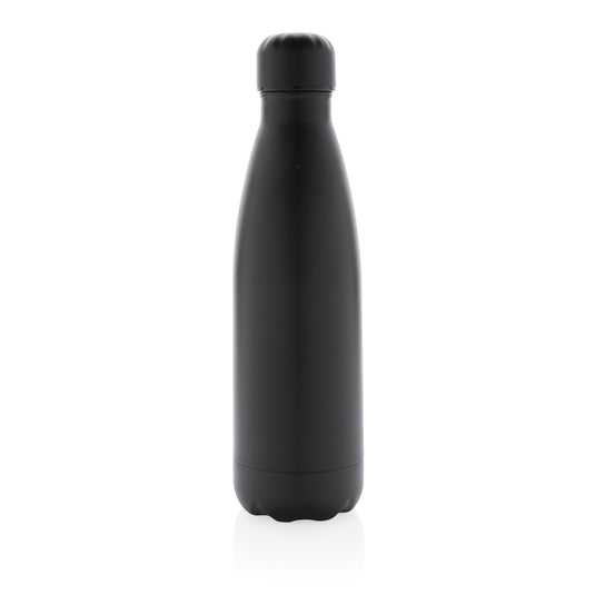 Stainless steel 500ml vacuum drinkware bottle in solid color from XD Collection, with a sleek, insulated design and secure lid.