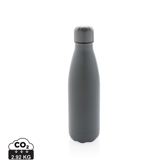 Solid color stainless steel vacuum bottle, 500 ml drinkware by XD Collection, with a sleek, insulated design and secure cap.