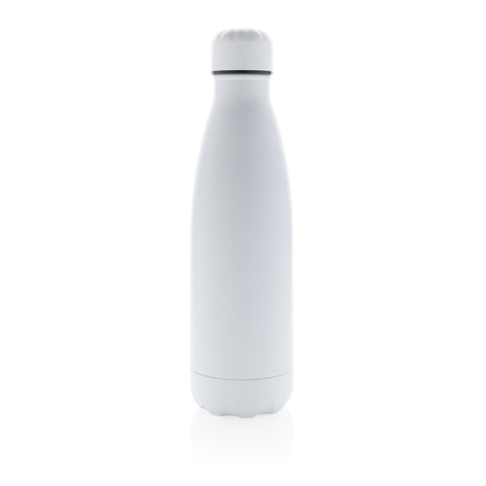 Solid color stainless steel vacuum drinkware bottle, 500 ml, by XD Collection, with a sleek, modern design and secure lid.