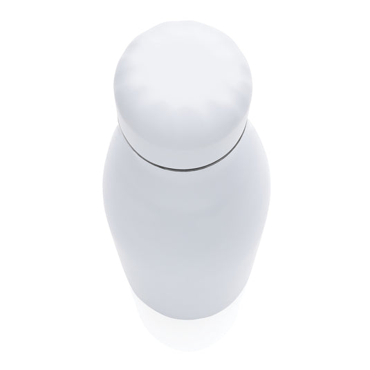 Solid color stainless steel vacuum drinkware bottle, 500 ml, by XD Collection, featuring a sleek design and secure lid.