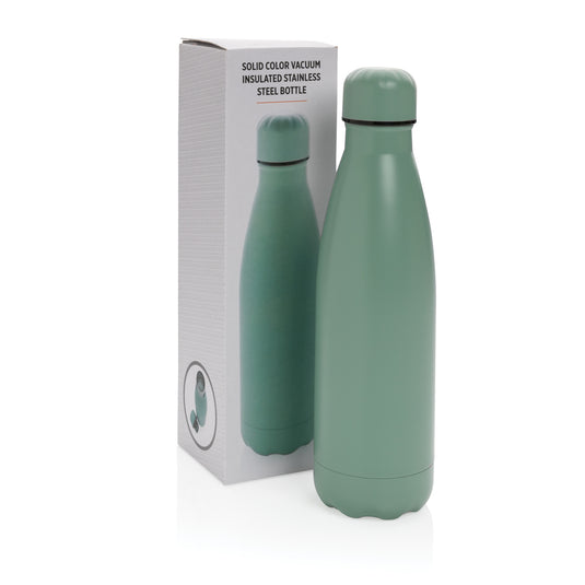 Solid color XD Collection stainless steel vacuum bottle, 500 ml drinkware with sleek design and secure lid.