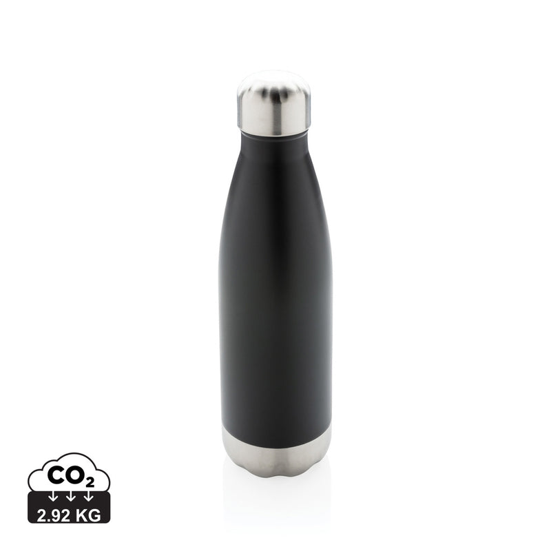 Load image into Gallery viewer, Stainless steel vacuum insulated drinkware bottle by XD Collection, showing a sleek, cylindrical design with a screw-top lid.
