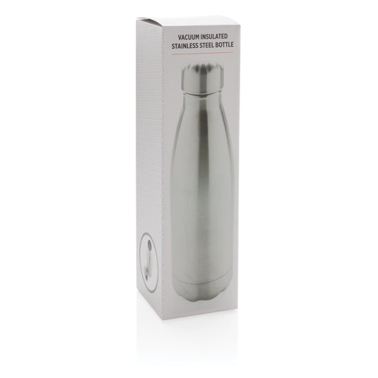 XD Collection stainless steel vacuum insulated bottle for drinks, featuring a sleek design and leak-proof lid.
