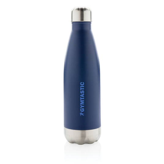 Stainless steel vacuum insulated drinkware bottle from XD Collection, features a sleek design and leak-proof lid for keeping beverages hot or cold.