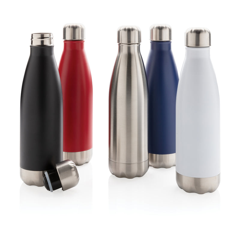 Load image into Gallery viewer, Stainless steel vacuum insulated drinkware bottle by XD Collection with a sleek design and secure lid.
