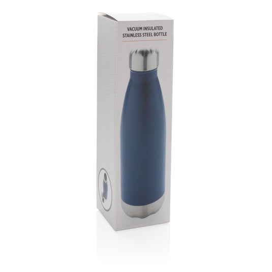 Stainless steel vacuum insulated drinkware bottle by XD Collection, featuring a sleek design and secure lid for hot and cold beverages.