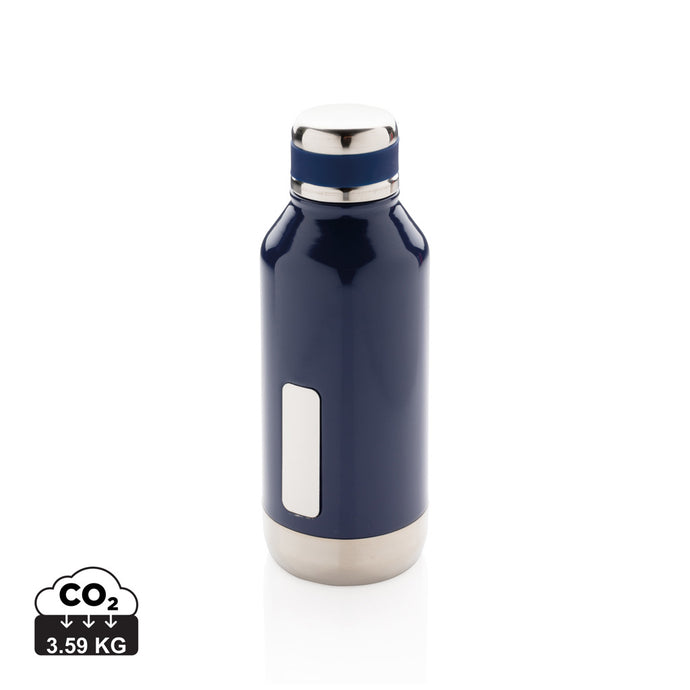Leak proof vacuum bottle with logo plate - Custom Wood Designs