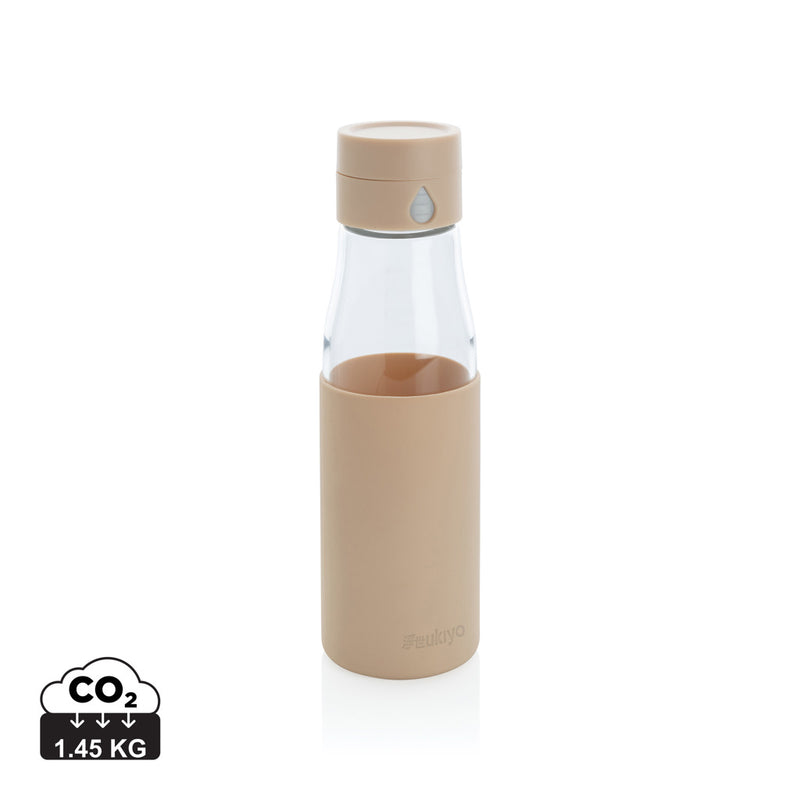 Load image into Gallery viewer, Ukiyo glass hydration tracking bottle with sleeve - Custom Wood Designs
