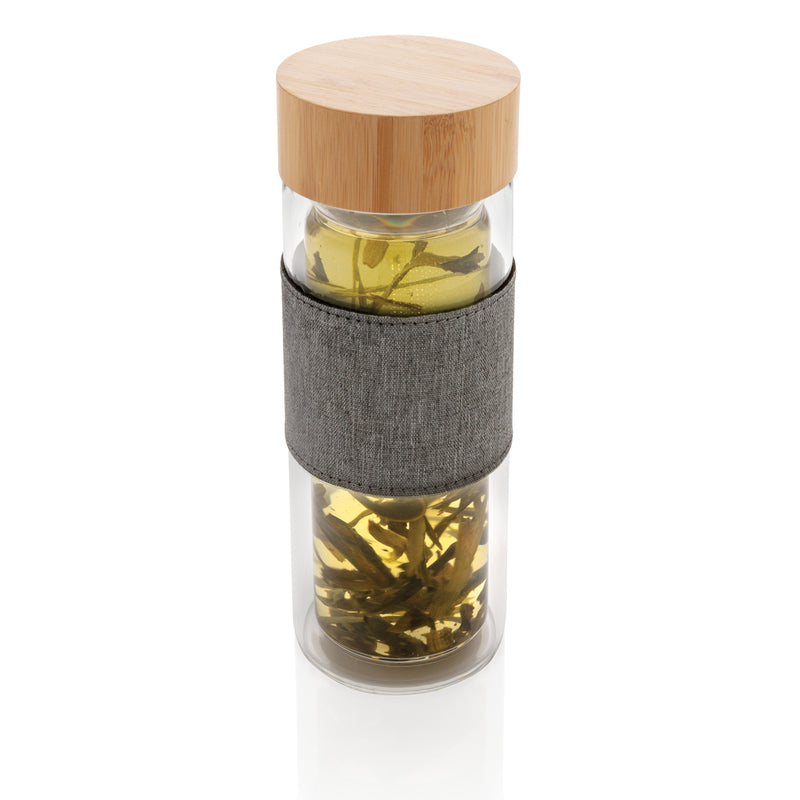 Load image into Gallery viewer, Double wall borosilicate glass bottle from XD Collection, stylish drinkware with a clear, insulated design.
