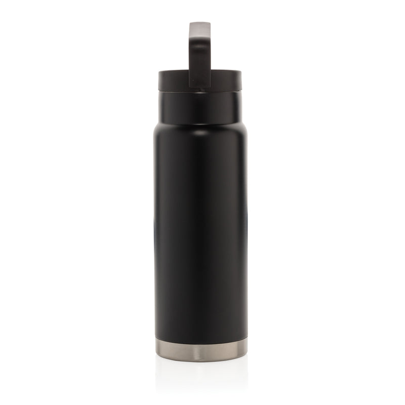 Load image into Gallery viewer, Leakproof vacuum on-the-go bottle with handle from XD Collection, showing durable drinkware with a secure lid and ergonomic handle.
