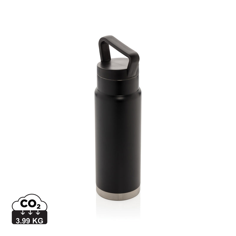 Load image into Gallery viewer, Leakproof vacuum drinkware bottle with handle from XD Collection, ideal for on-the-go hydration, featuring a sleek design and secure lid.

