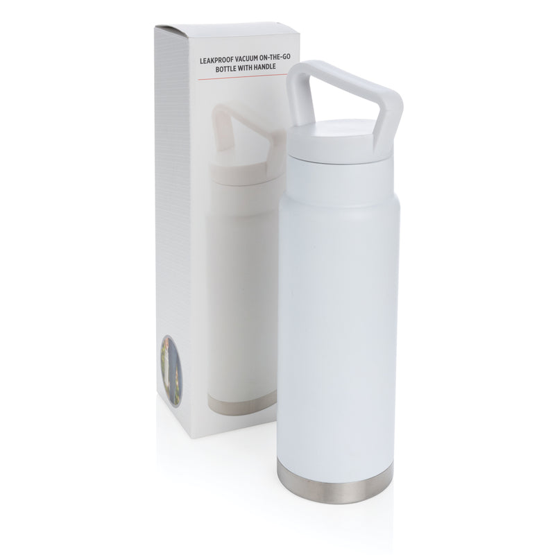 Load image into Gallery viewer, Leakproof XD Collection vacuum on-the-go bottle with handle, featuring a sleek design and secure lid for portable hydration.
