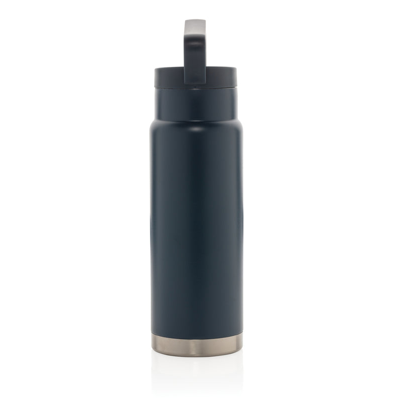 Load image into Gallery viewer, Leakproof vacuum on-the-go drinkware bottle with handle from XD Collection, featuring a sleek design and secure lid for travel.

