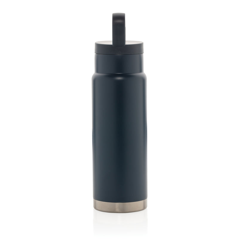 Load image into Gallery viewer, Leakproof vacuum drinkware bottle with handle from XD Collection, designed for on-the-go hydration.
