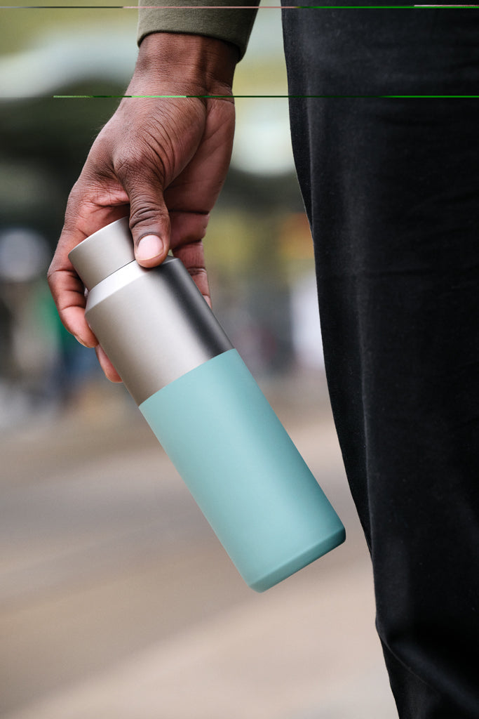 Load image into Gallery viewer, Fluid RCS certified recycled steel water bottle 600ml - Custom Wood Designs
