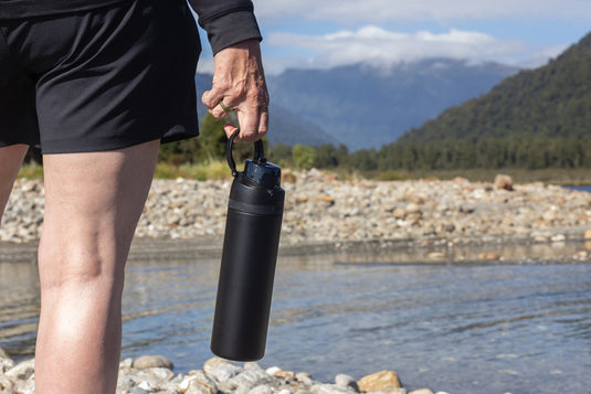 XD Collection Omni Sip RCS certified re-steel lockable bottle, 720ml, steel drinkware with secure lock, shown in the image.