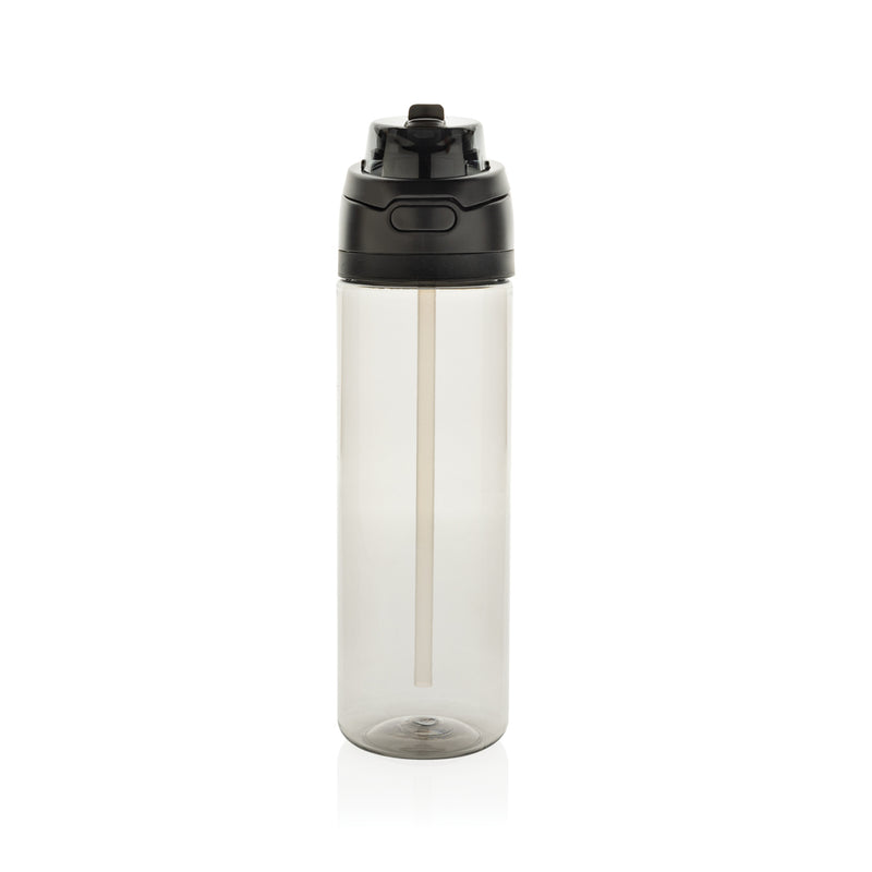 Load image into Gallery viewer, XD Collection Omni Sip RCS RPET water bottle, 800ML, clear drinkware with a green screw-on lid and ergonomic design.
