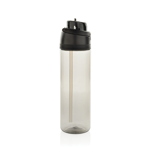 XD Collection Omni Sip RCS RPET water bottle, 800ML, clear plastic drinkware with a flip-top lid and ergonomic design.