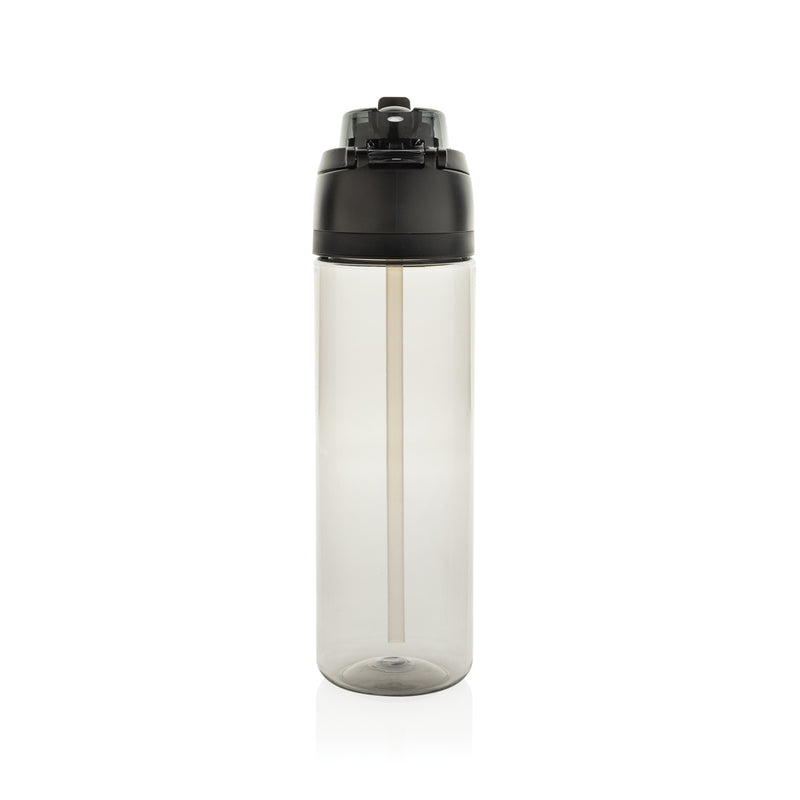 Load image into Gallery viewer, XD Collection Omni Sip RCS RPET water bottle, 800ML, clear drinkware with a blue lid and ergonomic design.
