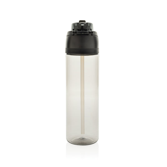 XD Collection Omni Sip RCS RPET water bottle, 800ML, clear drinkware with a blue lid and ergonomic design.