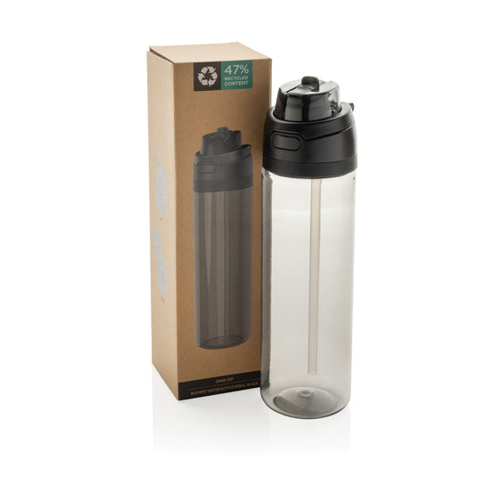XD Collection Omni Sip RCS RPET water bottle 800ML in clear with blue lid, durable drinkware for hydration.
