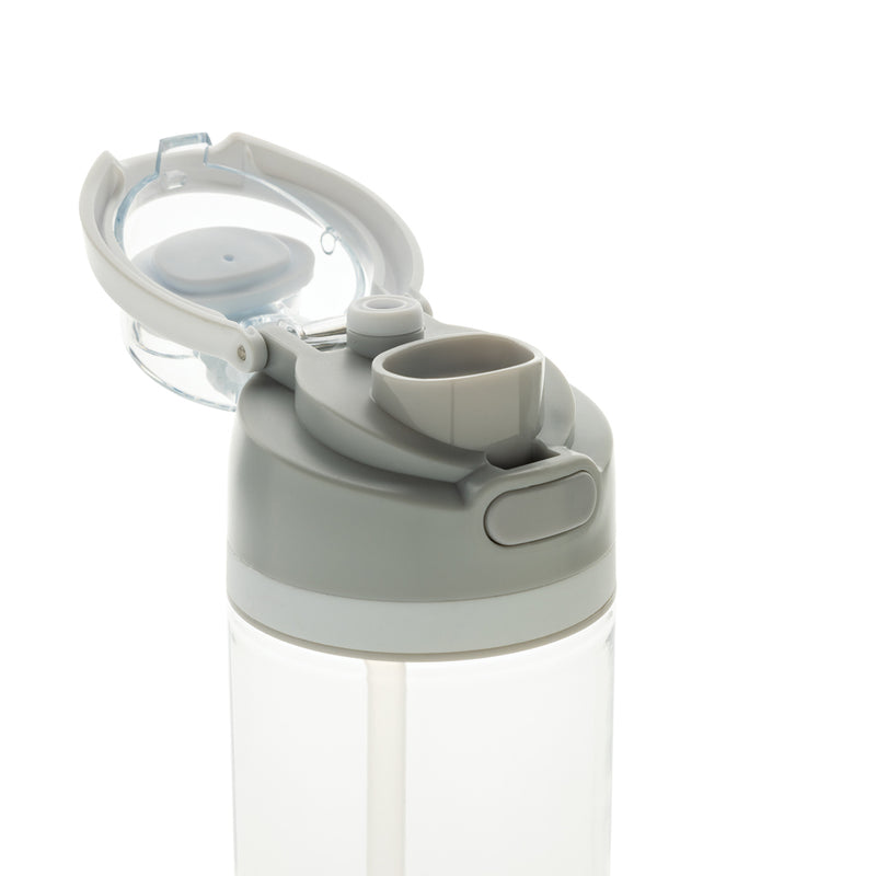Load image into Gallery viewer, XD Collection Omni Sip RCS RPET water bottle 800ML in clear, with a black screw-on lid and ergonomic design.
