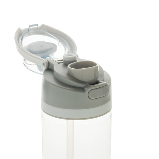 XD Collection Omni Sip RCS RPET water bottle 800ML in clear, with a black screw-on lid and ergonomic design.
