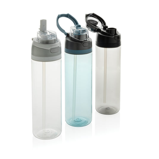XD Collection Omni Sip RCS RPET 800ML water bottle in transparent green with a screw-top lid, showcasing durable drinkware design.