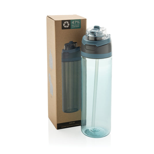 XD Collection Omni Sip RCS RPET water bottle 800ML, clear reusable drinkware with a screw-top lid, eco-friendly design.