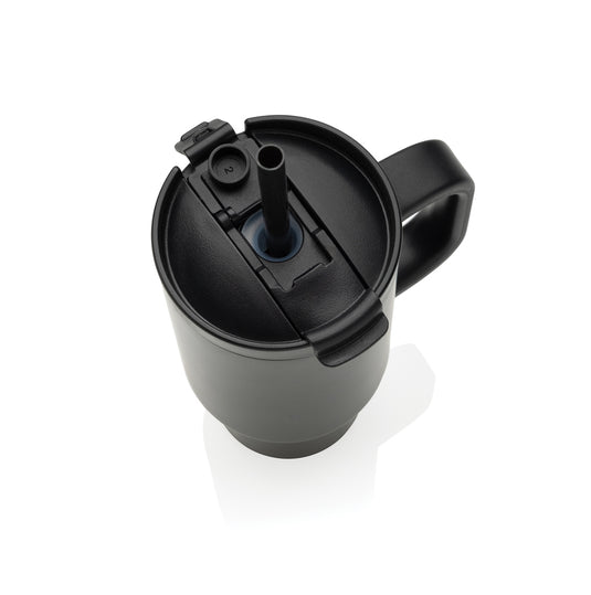 Cruiser RCS recycled leakproof compact tumbler by XD Collection, 480ML, with a sleek design and secure lid for on-the-go drinking.