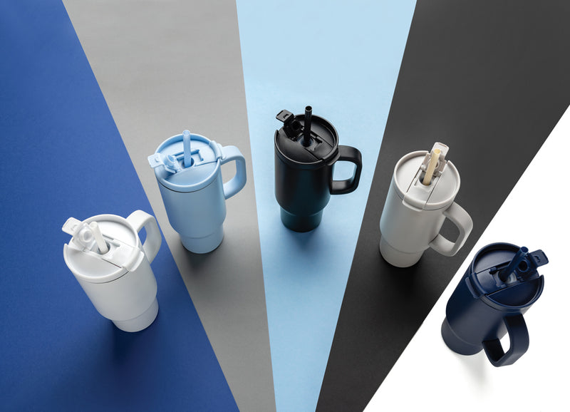 Load image into Gallery viewer, XD Collection Cruiser RCS recycled leakproof 480ML compact tumbler, blue drinkware with a sturdy lid and eco-friendly design
