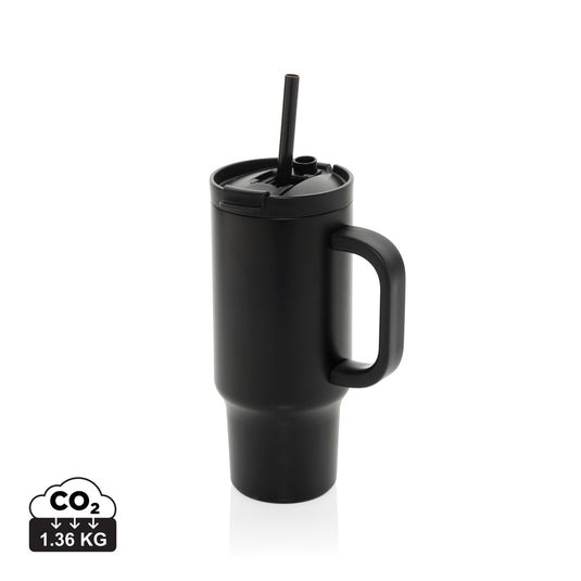 Recycled Cruiser RCS leakproof compact tumbler 480ML by XD Collection, black drinkware with secure lid and eco-friendly design.