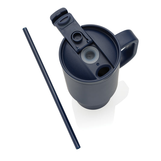 XD Collection Cruiser RCS recycled leakproof compact tumbler 480ml for drinkware, with a sleek design and secure lid.