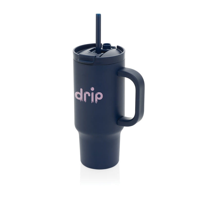 Load image into Gallery viewer, XD Collection Cruiser RCS recycled leakproof compact tumbler 480ML, black drinkware with secure lid and eco-friendly design.
