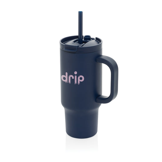 XD Collection Cruiser RCS recycled leakproof compact tumbler 480ML, black drinkware with secure lid and eco-friendly design.
