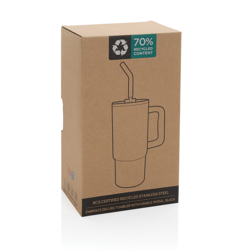 Load image into Gallery viewer, XD Collection Embrace deluxe 900ml recycled stainless steel tumbler, eco-friendly drinkware with a sleek design and durable construction.
