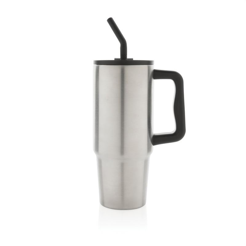 Load image into Gallery viewer, Embrace deluxe RCS recycled stainless steel tumbler 900ml from XD Collection, shown with a sleek silver finish and insulated design.
