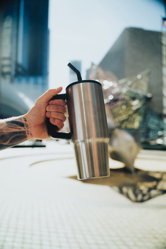Embrace deluxe RCS recycled stainless steel tumbler 900ml by XD Collection, featuring a sleek drinkware design and eco-friendly finish.