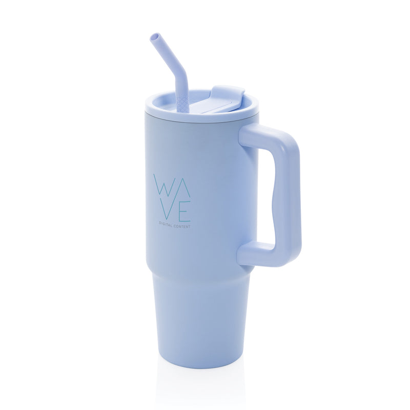 Load image into Gallery viewer, Embrace deluxe RCS recycled stainless steel tumbler 900ml by XD Collection, showing the sleek, eco-friendly drinkware with a lid.
