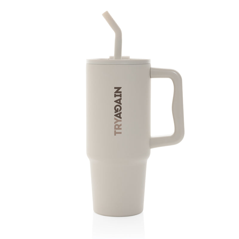 Load image into Gallery viewer, Embrace Deluxe RCS recycled stainless steel tumbler 900ml from XD Collection, eco-friendly drinkware with a sleek design.
