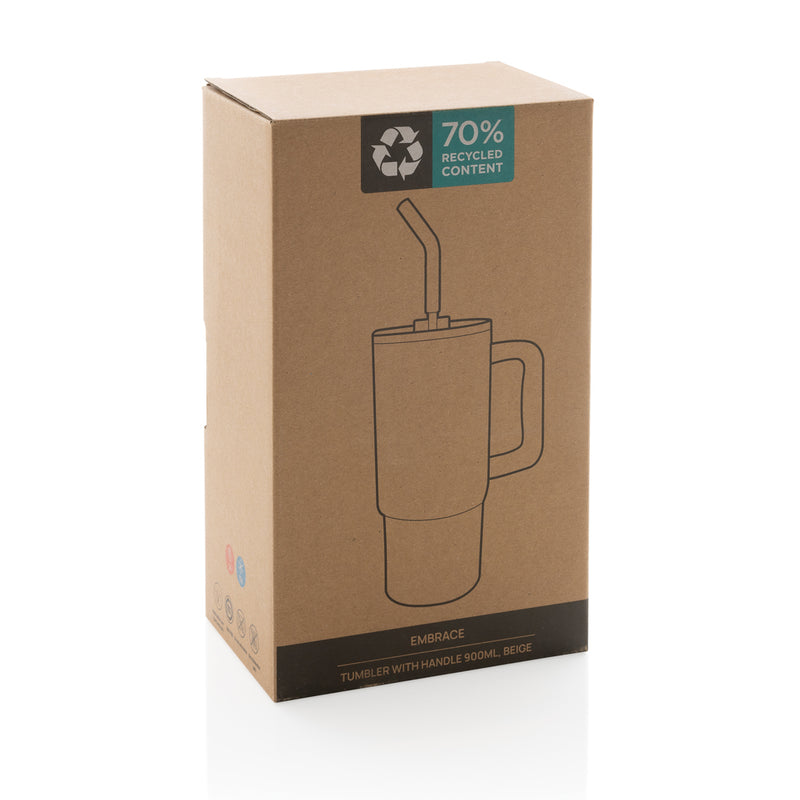 Load image into Gallery viewer, Embrace deluxe RCS recycled stainless steel tumbler 900ml from XD Collection, showing its sleek design and durable drinkware.
