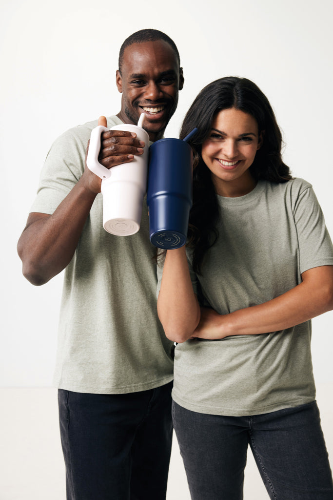 Load image into Gallery viewer, Embrace Deluxe RCS recycled stainless steel tumbler 900ml from XD Collection, insulated drinkware with a sleek stainless steel finish.
