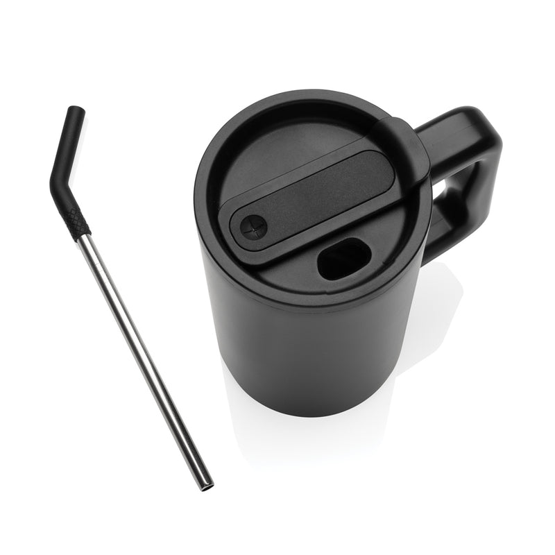 Load image into Gallery viewer, Recycled steel mug by XD Collection, 800ml Cube RCS certified drinkware with a sleek, durable design.
