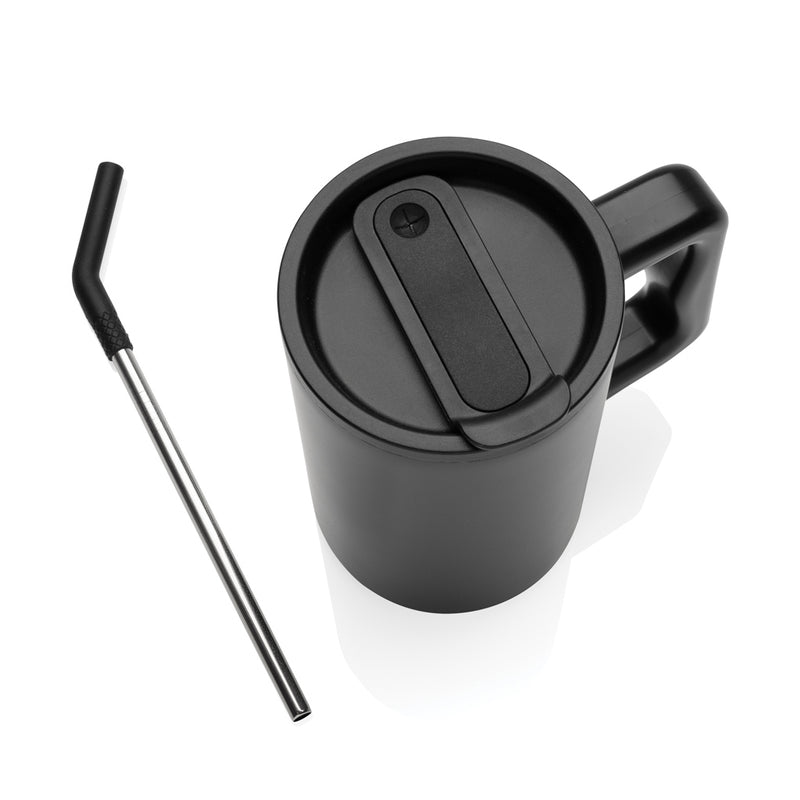 Load image into Gallery viewer, XD Collection recycled steel mug 800ml, cube-shaped drinkware made from RCS certified recycled steel, with a sleek design.
